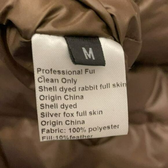 Blue Duck Brown Reversible Winter Puffer Coat Rabbit Fur Fox Trim Medium - Picture 9 of 15